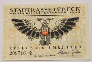 1921 Germany The Double Headed Eagle Uncirculated Vintage Currency Rare Find