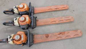 Lot Of 3 STEHL HS 82 T Hedge Trimmers, For Parts Or Repair, Not Working