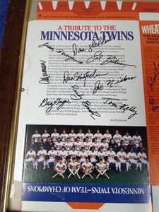 lot 20 image: 1987 World champion signed and framed Wheaties box