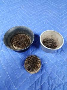 lot 25 image: 3 Metal flower frogs