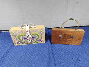lot 78 image: The original box bag by Collins of Texas and Padron cigar box purse