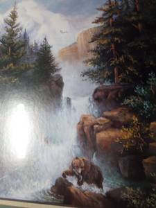 lot 352 image: Framed deer and bear print