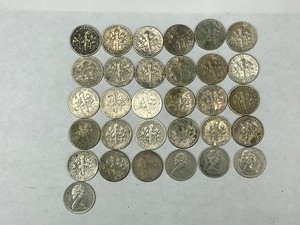lot 254 image: Lot of 27 Roosevelt Dimes & 4 Canadian Dimes