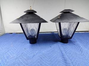 lot 369 image: 2 Like new post lanterns