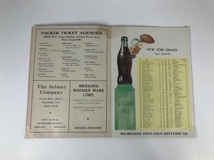 lot 289 image: August 23 1947 NFL Program New York Giants at Green Bay Packers