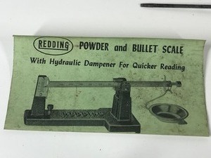 lot 304 image: Vintage Redding Powder and Bullet Scale in Original Box