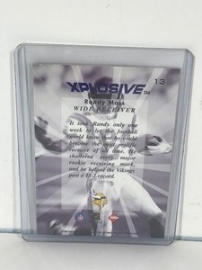 lot 457 image: 1999 Collectors Edge Fury Xplosive Vikings Football Card #13 Randy Moss