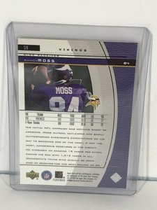 lot 463 image: 1999 Upper Deck Black Diamond Randy Moss #59