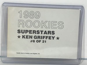 lot 480 image: 1989 Broder Rookies Superstars #6 of 21 - Ken Griffey Jr.