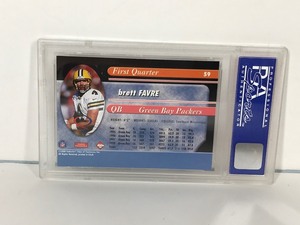 lot 482 image: 1999 Coll. Edge Odyssey Brett Favre Graded Football Card #59 - PSA Mint 9