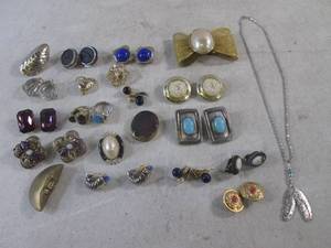 lot 89 image: (BSB) Assorted Fashion Jewelry - Necklace, Rings, Broaches, Earrings Etc