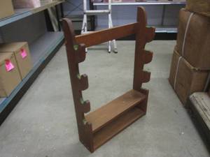 lot 102 image: (CS) Wood Gun Rack Holds 4 Guns...