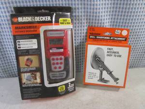 lot 107 image: (CSB) Black & Decker Marksman Distance Measurer and Adjustable Drill Sharpening Attachment