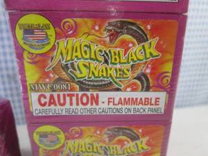 lot 114 image: (BS) 100 Boxes of Magic Black Snakes - 2 Bundles of 50 Boxes  6 Per Box