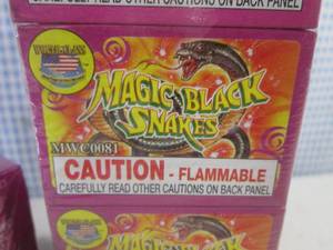 lot 116 image: (BS) 100 Boxes of Magic Black Snakes - 2 Bundles of 50 Boxes  6 Per Box