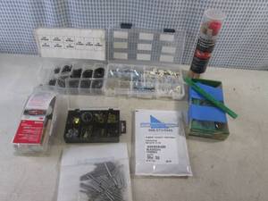 lot 198 image: (BS) Lot of Misc Including E-Clip Assortment, Carpentry Pencils, LaeatherVinyl Repair Kit Etc