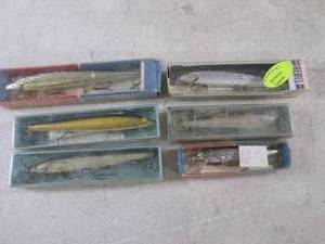 lot 244 image: (FS) 6 Vintage Fishing Lures In Box...