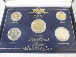 lot 265 image: (CNTR) 1999 24k Gold Plated US Coin Proof Set