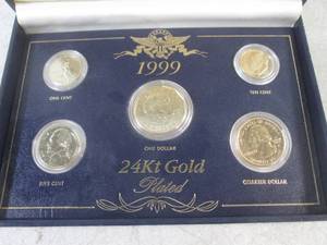 lot 266 image: (CNTR) 1999 24k Gold Plated US Coin Proof Set