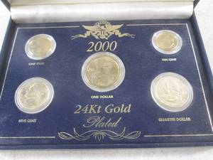 lot 268 image: (CNTR) 2000 24k Gold Plated US Coin Proof Set