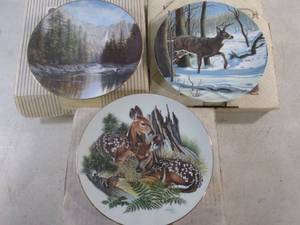 lot 283 image: (BSB) 3 Deer Collector Plates - See Photos for Details