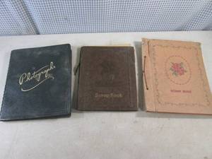 lot 294 image: (CSB) Vintage Photgraphs and 2 Scrap Book Albums - Photo Album Has Vintage 1940s Pictures and Scrap Books Have Pictures of Movie Stars Some Are Signed