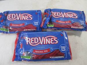 lot 336 image: (B-3) 3 Bags of Red Vines Twists Original Red 1 Pound Bags Past Date
