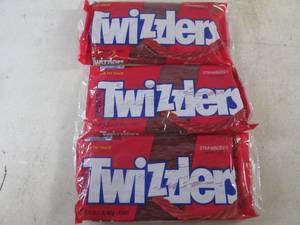 lot 339 image: (B-3) 3 Bags of Strawberry Twizzlers Twists 1 Pound Bags Past Date