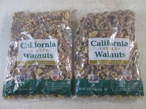 lot 344 image: (B-3) 2 Pound of California Shelled Walnuts 2 - 1 Pound Bags Best by Aug 2024