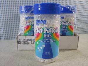 lot 363 image: (B-3) 6 Containers of Jet-Puffed Bits Vanilla Marshmallows 3oz Past Date