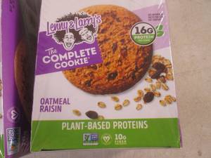 lot 373 image: (B-1) 2 Boxes Lenny & Larrys Jumbo Oatmeal Raisin Cookies 12 - 4oz Cookies per Box Past Date