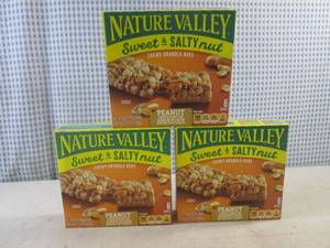 lot 376 image: (B-1) 3 Boxes of Nature Valley Peanut Chewy Granola Bars Best by Jan 2024