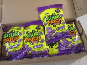 lot 378 image: (EC2) 12 Bags Grape Sour Patch Kids Candy 8.02oz Past Date