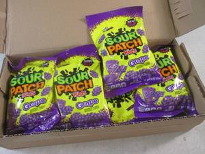 lot 379 image: (EC2) 12 Bags Grape Sour Patch Kids Candy 8.02oz Past Date
