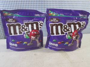 lot 383 image: (B-1) 2 Family Size Bags Dark Chocolate M&ampMs 18oz Best by Jan 2024