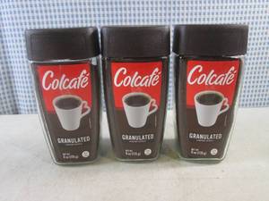 lot 395 image: (B-4) 3 Jars Colcafe Granulated Instant Coffee 6oz Best by April 2024
