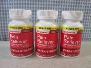 lot 429 image: (BSB) 3 Bottles 125 Caplets Extra Strength Pain Reliever