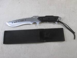 lot 443 image: (CNTR) Fixed Blade Knife with Sheath - 12 Overall - New In Box