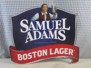lot 448 image: (FS) Samuel Adams Boston Lager Tin Bar Sign 17 x 14 12
