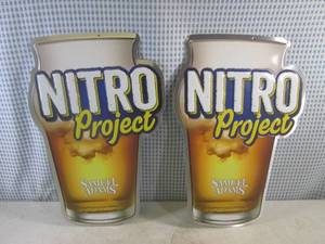 lot 451 image: (FS) 2 Samuel Adams Nitro Project Tin Bar Signs 12 x 17 12