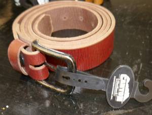 Mens new leather belt size 46 reddish brown
