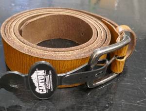 Mens new leather belt size 54 light brown