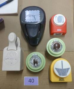 6 paper punches, 3 large
