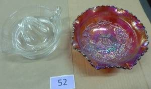 Vintage juicer (art deco) and ruby dutch mill bowl