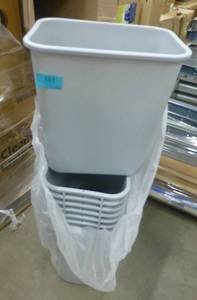 Case of 12 New - 28 qt waste baskets for the office