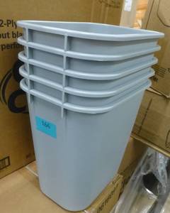 FIVE new Rubbermaid office waste baskets model 2955 13Qt