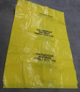 Box of 20 Hazardous Waste Bags 40x69 inches, with tags