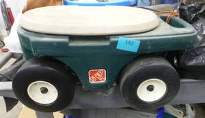 Garden seat on wheels