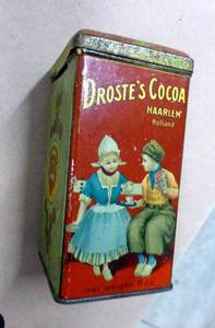 2 vintage tins for cocoa and tobacco