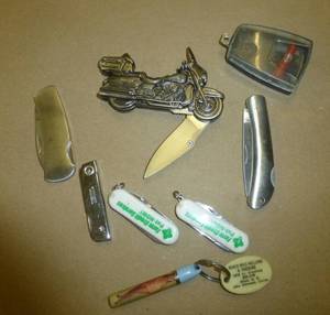 Motorcycle pocket knife and others and compass keychain